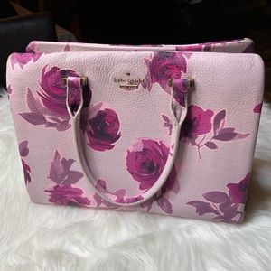 Kate Spade Bag Pink with Purple and Fuchsia Roses